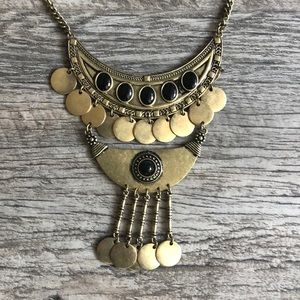 BOUTIQUE Gold and Black Statement Necklace